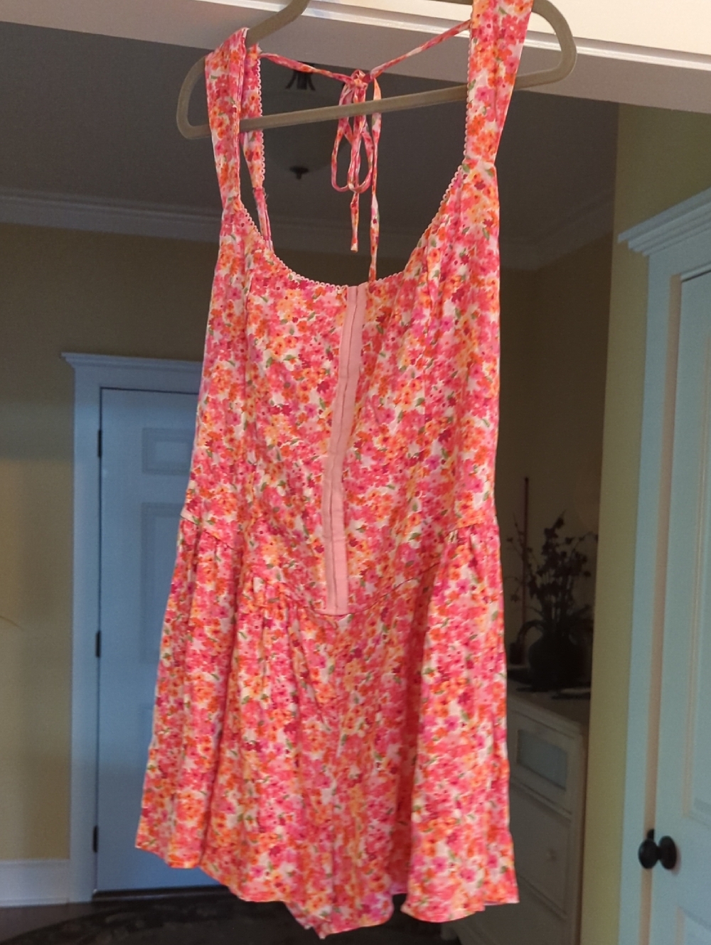 wild fable Pink Multi Floral Tie-Back Romper